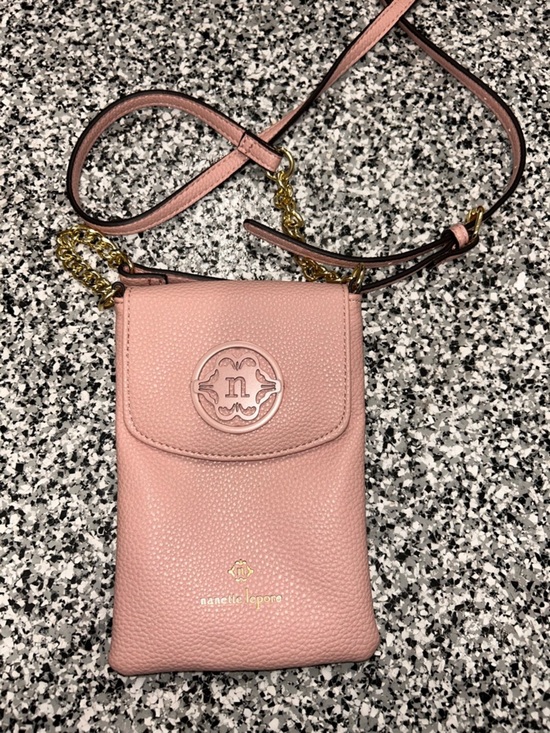 Nanette Lepore Handbags - Nanette Lepore Blush Pink Pebbled Leather Crossbody Phone Pouch